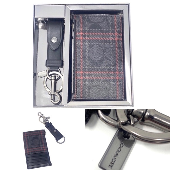 Coach Signature Card Case Key Fob Box Set